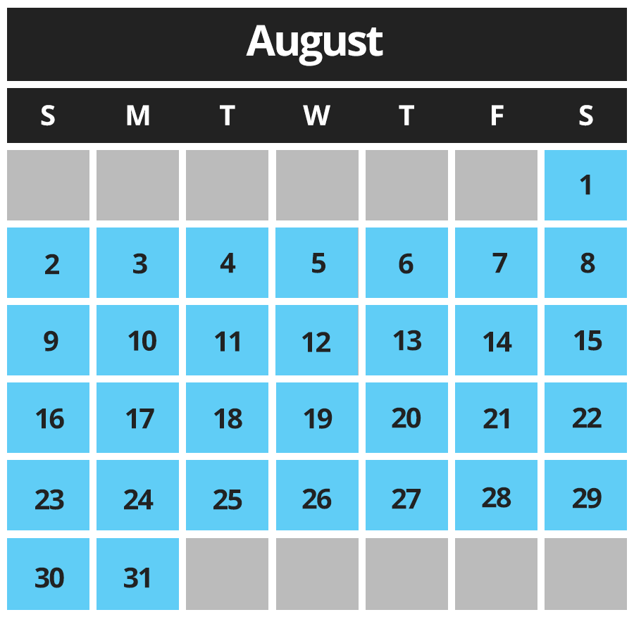 Paintball Calendar Aug 2026