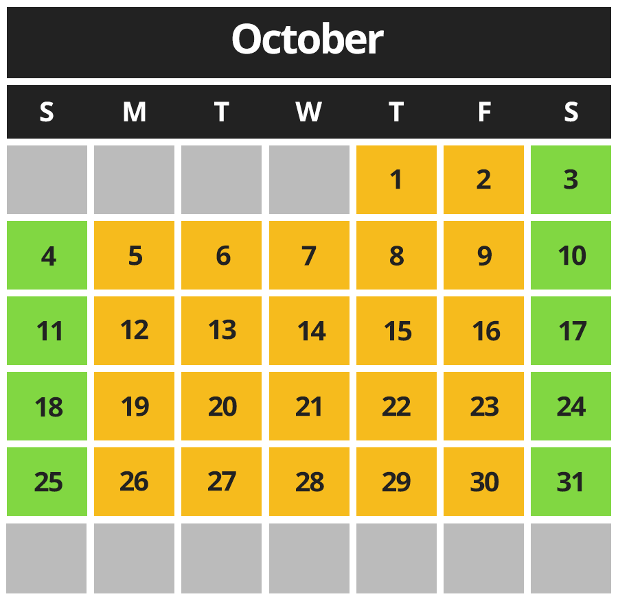 Paintball Calendar Oct 2026